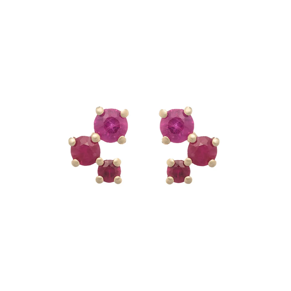 Tomfoolery Scatter Trio Ruby Studs Discount