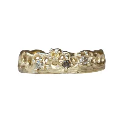 Tomfoolery Scattered Champagne Diamond Coral Ring Fashion