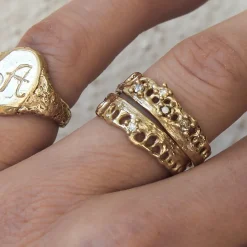 Tomfoolery Scattered Champagne Diamond Coral Ring Fashion