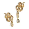Tomfoolery Serpent Crystal Drop Earrings New