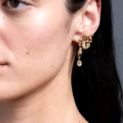 Tomfoolery Serpent Crystal Drop Earrings New