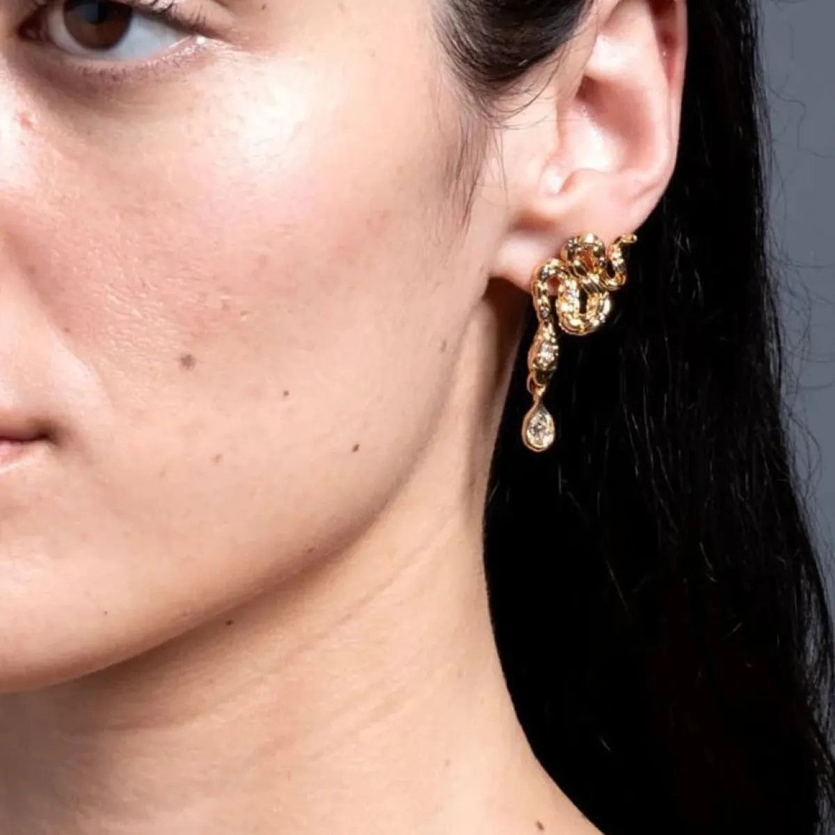 Tomfoolery Serpent Crystal Drop Earrings New