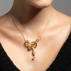 Tomfoolery Serpent Crystal Drop Necklace New