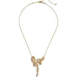 Tomfoolery Serpent Crystal Drop Necklace New