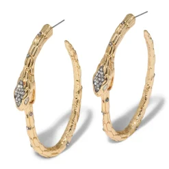 Tomfoolery Serpent Crystal Hoop Earrings Outlet