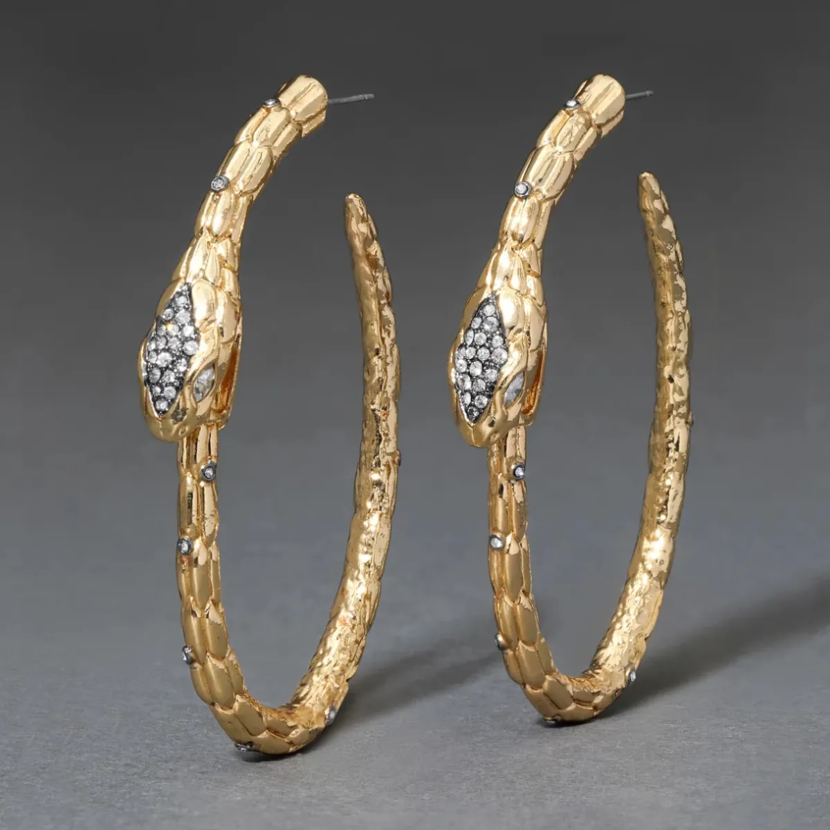 Tomfoolery Serpent Crystal Hoop Earrings Outlet