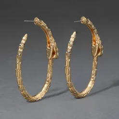 Tomfoolery Serpent Crystal Hoop Earrings Outlet