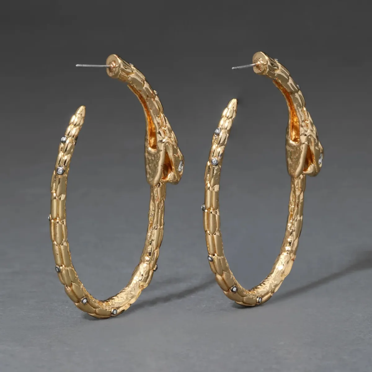 Tomfoolery Serpent Crystal Hoop Earrings Outlet