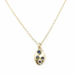 Tomfoolery Shield Necklace with Blue Sapphires Discount