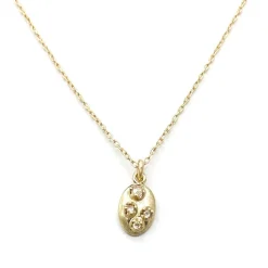 Tomfoolery Shield Necklace with White Diamonds Discount