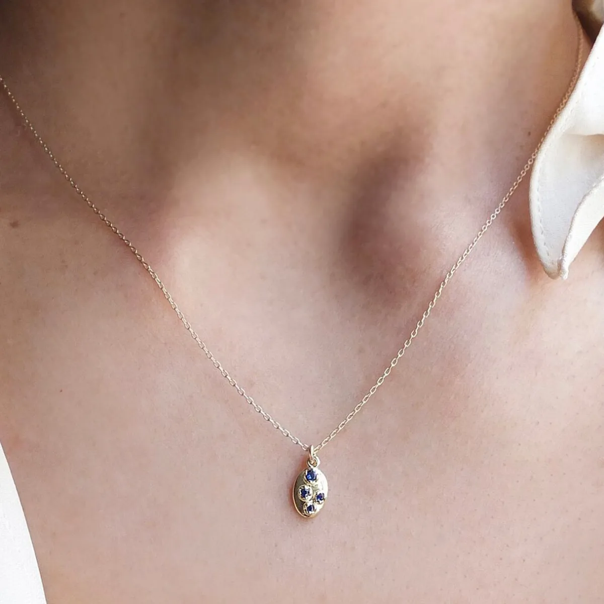 Tomfoolery Shield Necklace with White Diamonds Discount