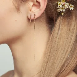 Tomfoolery Shimmer Line Earrings in 18ct yellow gold Sale