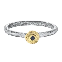 Tomfoolery ‘Shine Bright Don’t Burn’ Ring with Blue Sapphire New