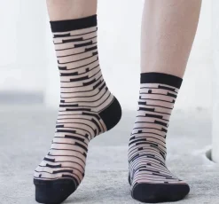 Tomfoolery Shinjuku Black and White Transparent Socks Hot