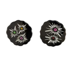 Tomfoolery Shooting Stars Black Silver Studs Earrings Hot
