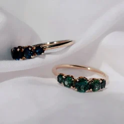 Tomfoolery Signature Green Sapphire 5 Stone Ring Clearance