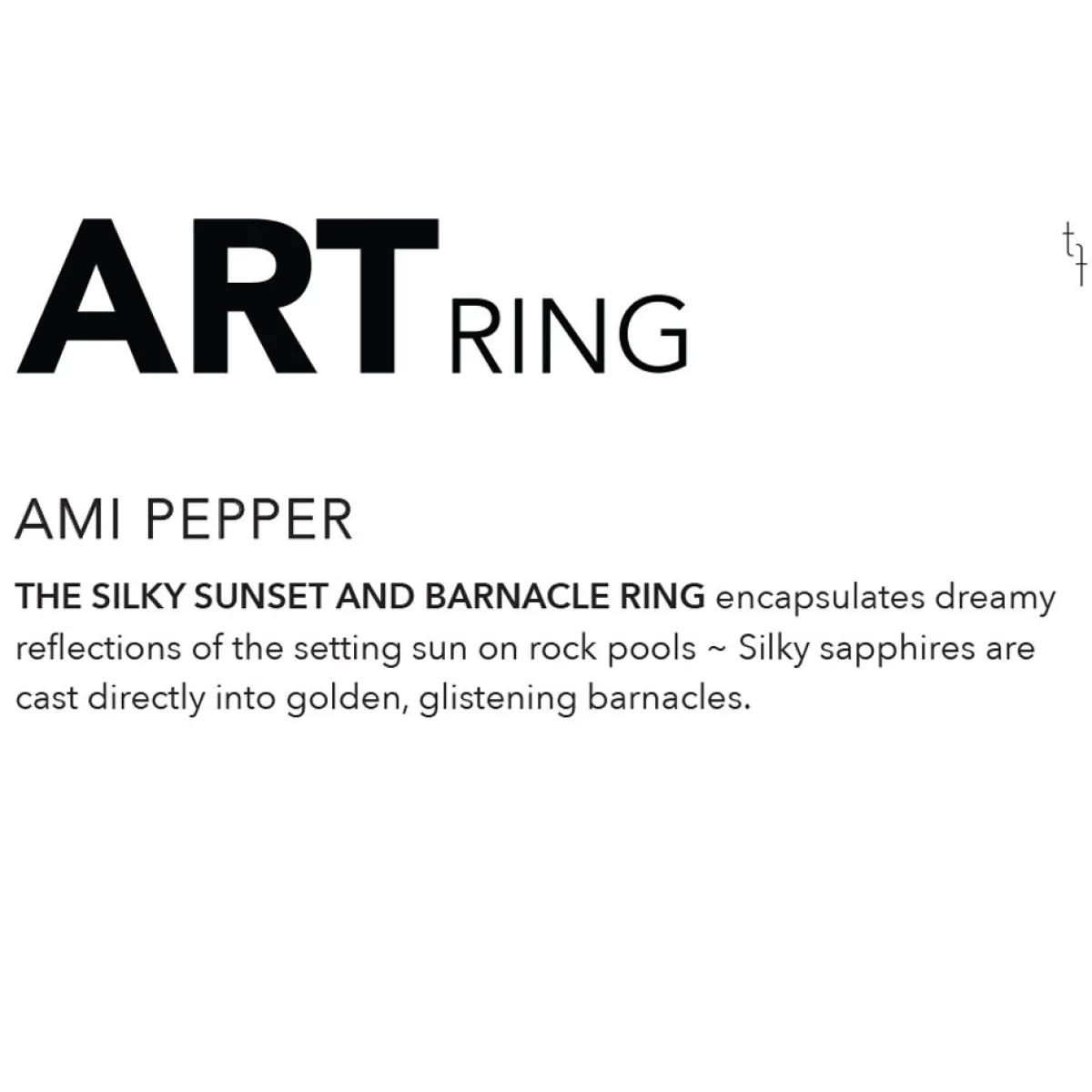 Tomfoolery Silky Sunset & Barnacle Art Ring New