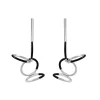Tomfoolery Silver & Black Circle Butterfly Earrings Hot