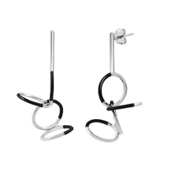 Tomfoolery Silver & Black Circle Butterfly Earrings Hot