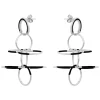 Tomfoolery Silver & Black Circle Fluttering Wings Earrings Best