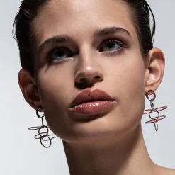 Tomfoolery Silver & Black Circle Fluttering Wings Earrings Best