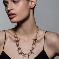 Tomfoolery Silver & Black Circle Waterfall Necklace Fashion
