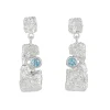 Tomfoolery Silver & Blue Topaz Irregular Drop Earrings Best