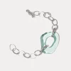 Tomfoolery Silver & Glass High Tide Oval Chain Bracelet Hot