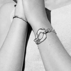Tomfoolery Silver & Glass High Tide Oval Chain Bracelet Hot