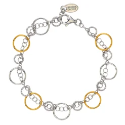 Tomfoolery Silver & Gold Circulation Bracelet Fashion