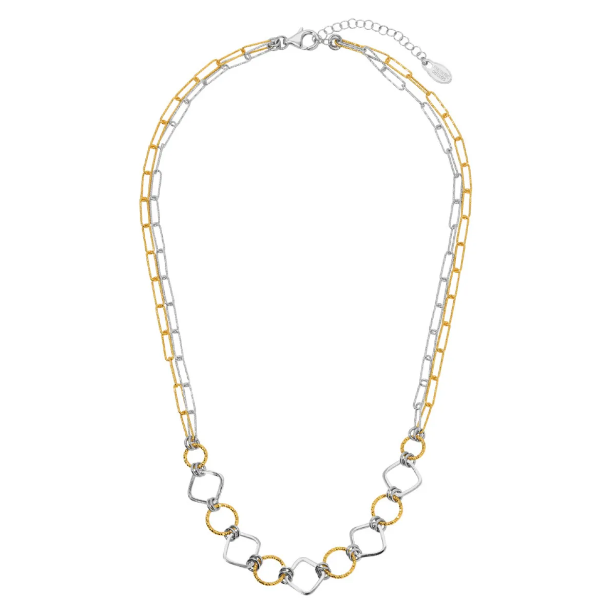 Tomfoolery Silver & Gold Geometric Game Necklace Online