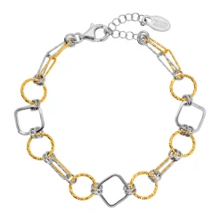 Tomfoolery Silver & Gold Geometric Game Bracelet Hot