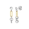 Tomfoolery Silver & Gold Mixed Link Drop Earrings Online