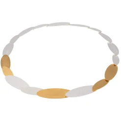 Tomfoolery Silver & Gold Oval Baguettes Necklace Best