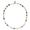 Tomfoolery Silver & Gold Oval Link Collar Necklace New