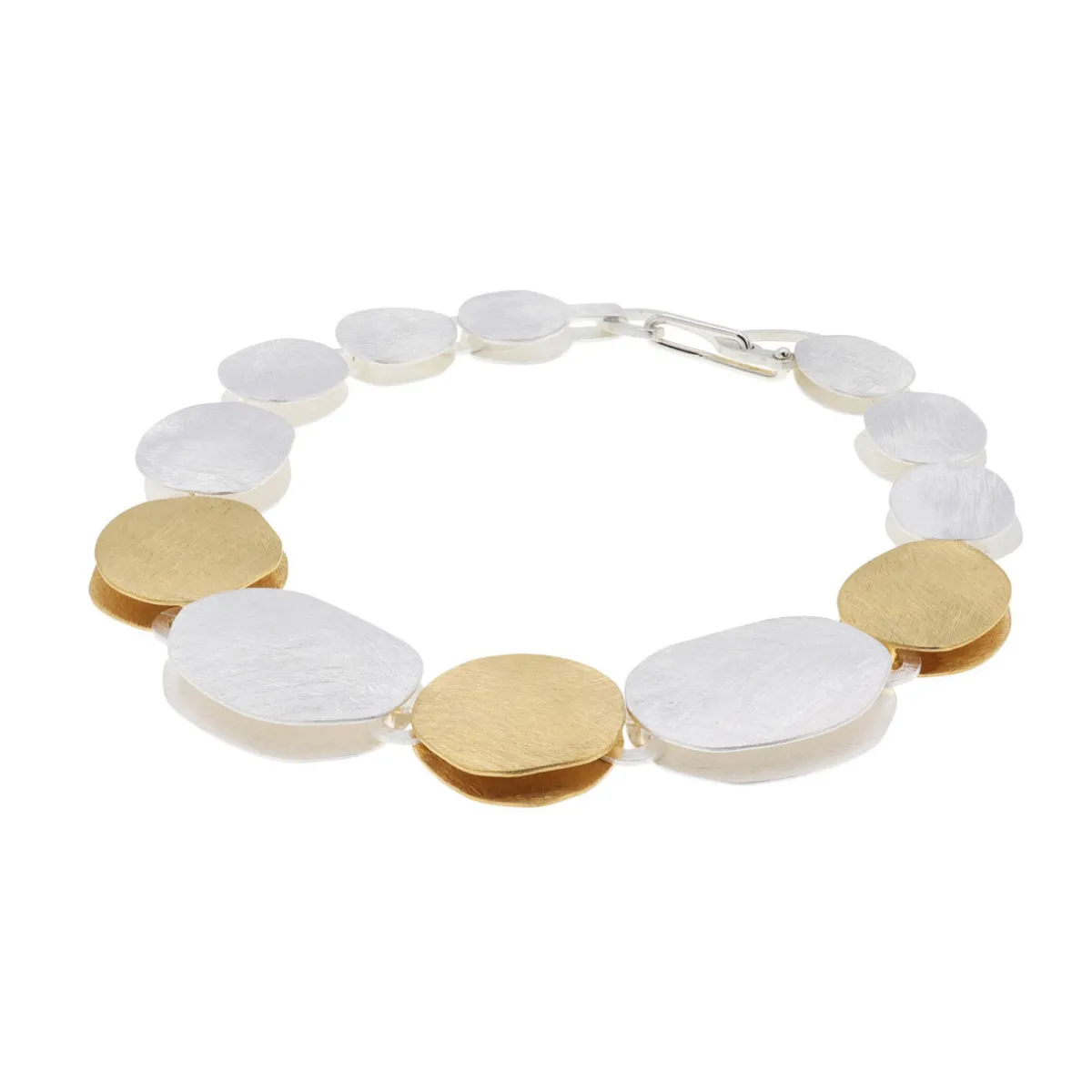 Tomfoolery Silver & Gold Pebble Bracelet Online