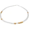 Tomfoolery Silver & Gold Plated Textured Oval Necklace Best