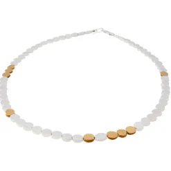 Tomfoolery Silver & Gold Plated Textured Oval Necklace Best