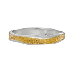 Tomfoolery Silver & Gold Textured Wave Band Sale