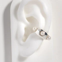 Tomfoolery Silver & Pearl Grosso Ear Cuff Discount