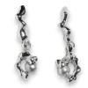 Tomfoolery Silver & Pearl Molten Fellini Drop Earrings Best