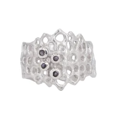 Tomfoolery Silver & Pearl Wide Coral Ring Online