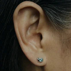 Tomfoolery Silver & Peridot Kira Stud New
