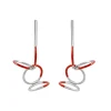 Tomfoolery Silver & Red Circle Butterfly Earrings Outlet
