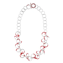 Tomfoolery Silver & Red Circle Butterfly Necklace Online