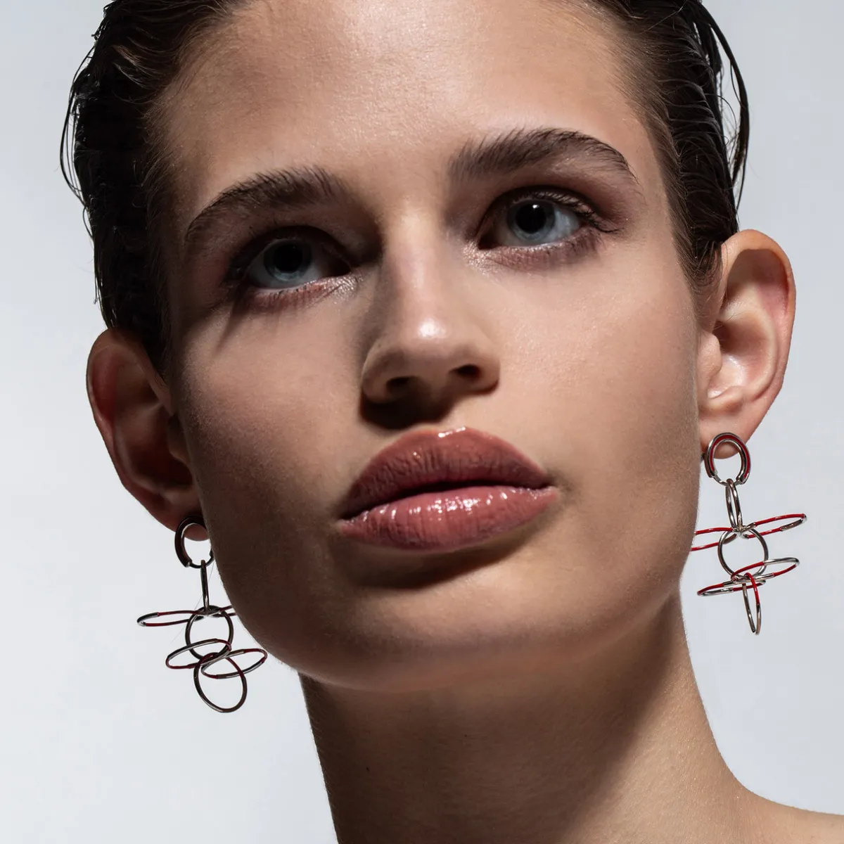 Tomfoolery Silver & Red Circle Fluttering Wings Earrings Discount