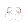 Tomfoolery Silver & Red Double Hoop Pearl Earrings Sale