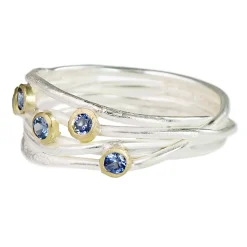 Tomfoolery Silver & Sapphire Open Wrap Ring Fashion