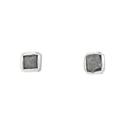 Tomfoolery Silver & Square Rough Diamond Studs Clearance