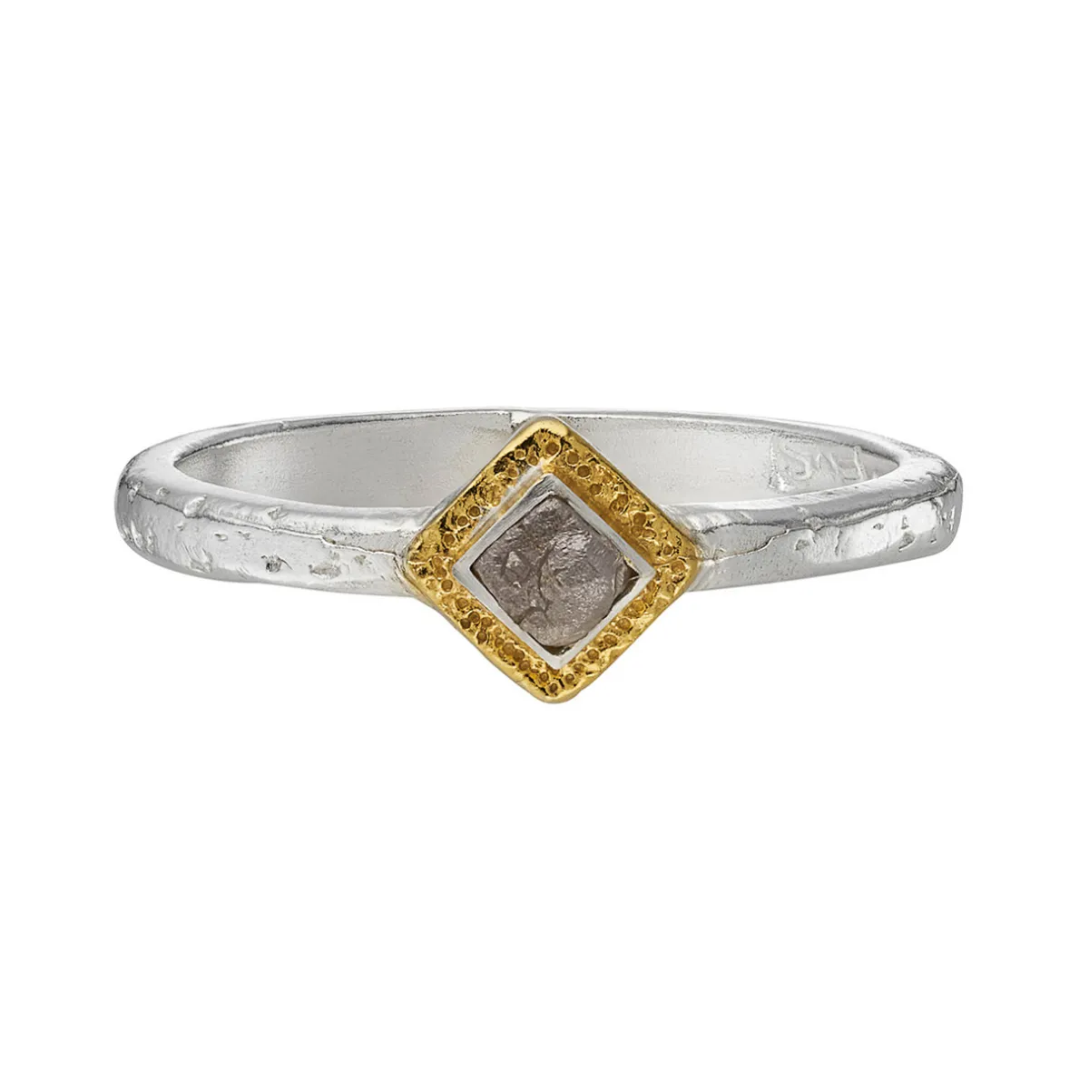 Tomfoolery Silver & Square Rough Diamond Ring Best